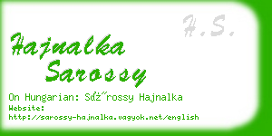 hajnalka sarossy business card